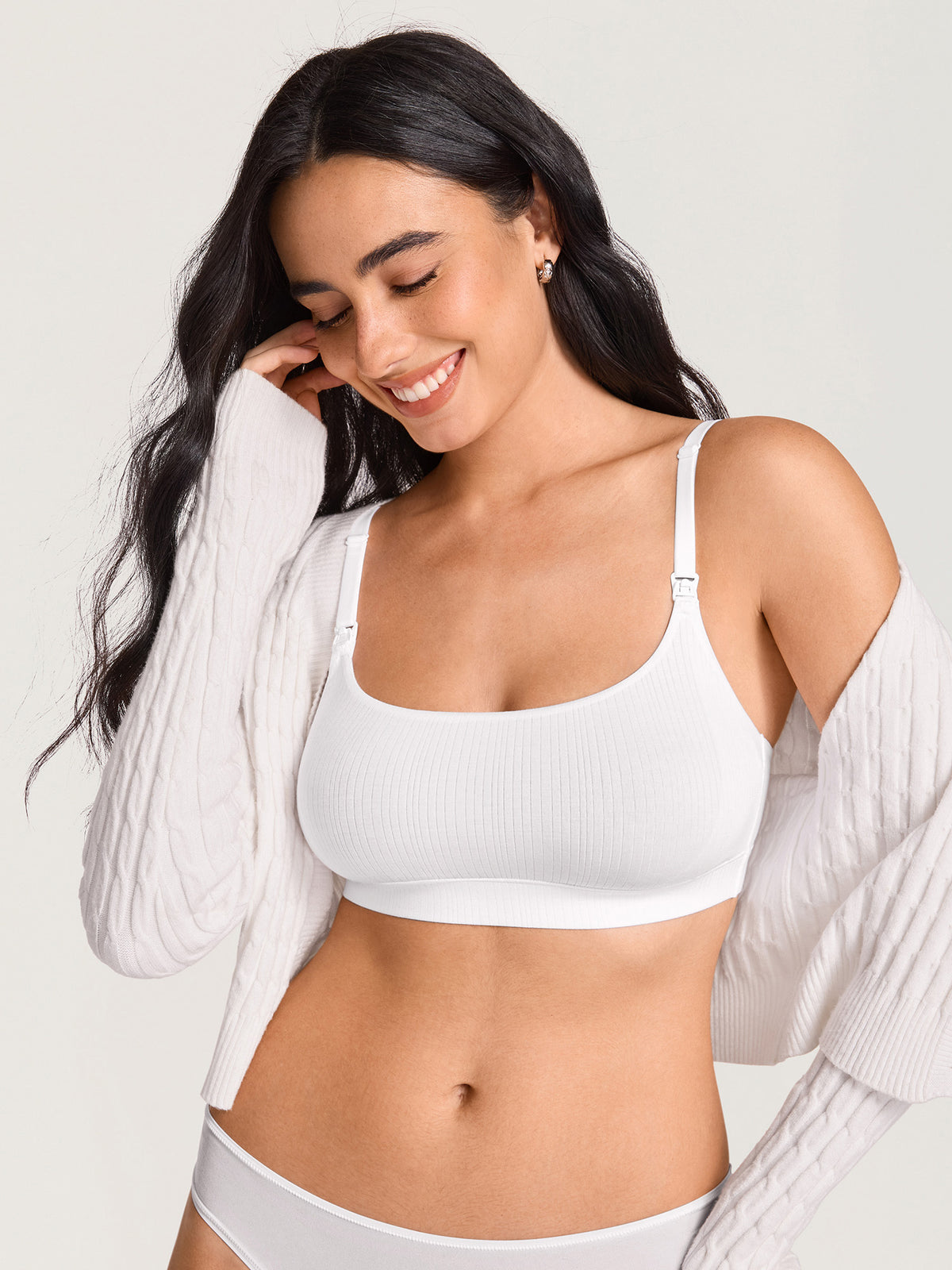 Naturveil Modal Ribbed Scoop Nursing Bra