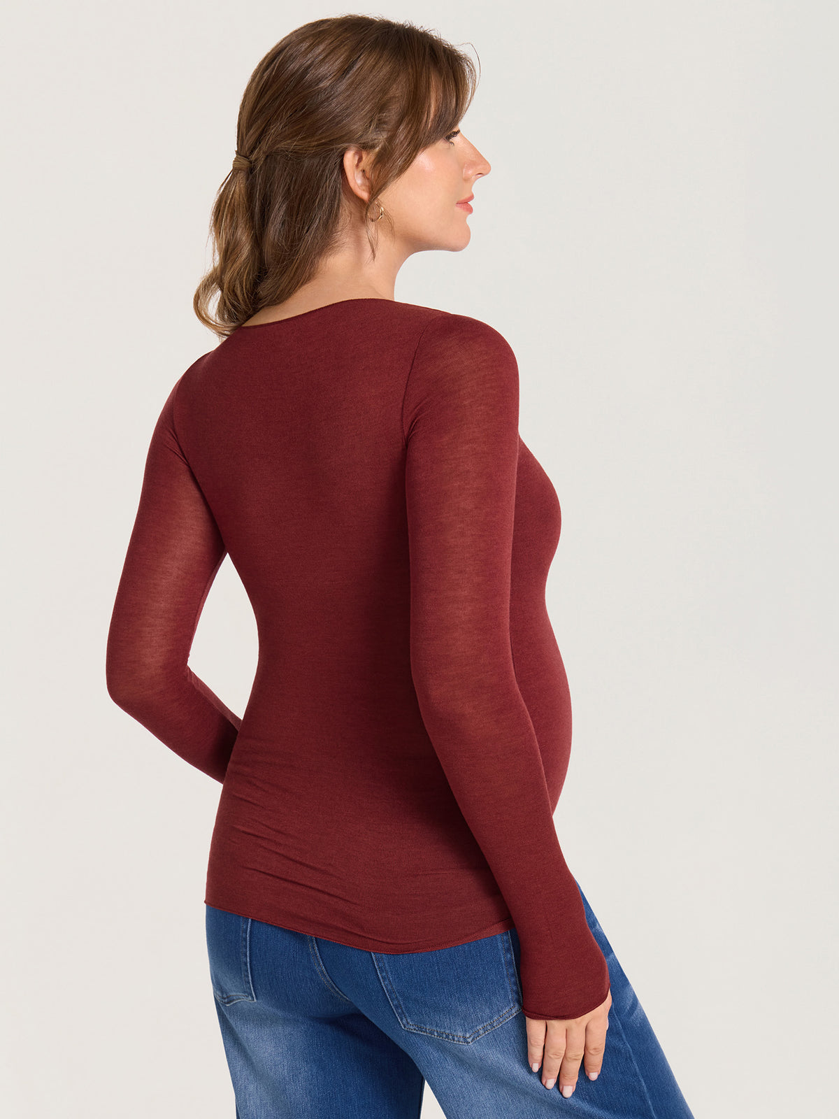 Ultralight Merino Wool Boatneck Maternity Top